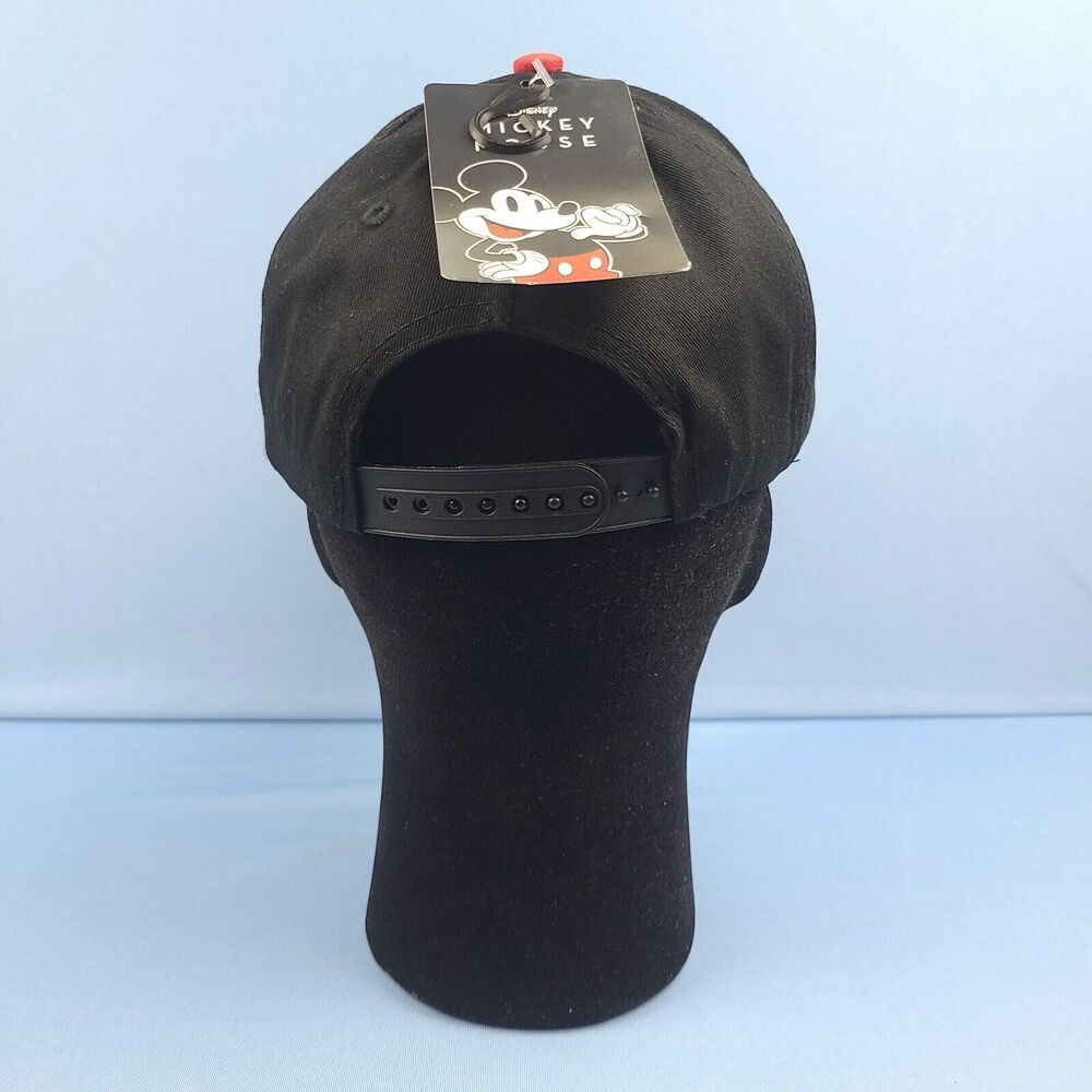Disney Mickey Mouse Hat Baseball Cap Angry Black Red Adjustable Snapback OSFM - Picture 4 of 11